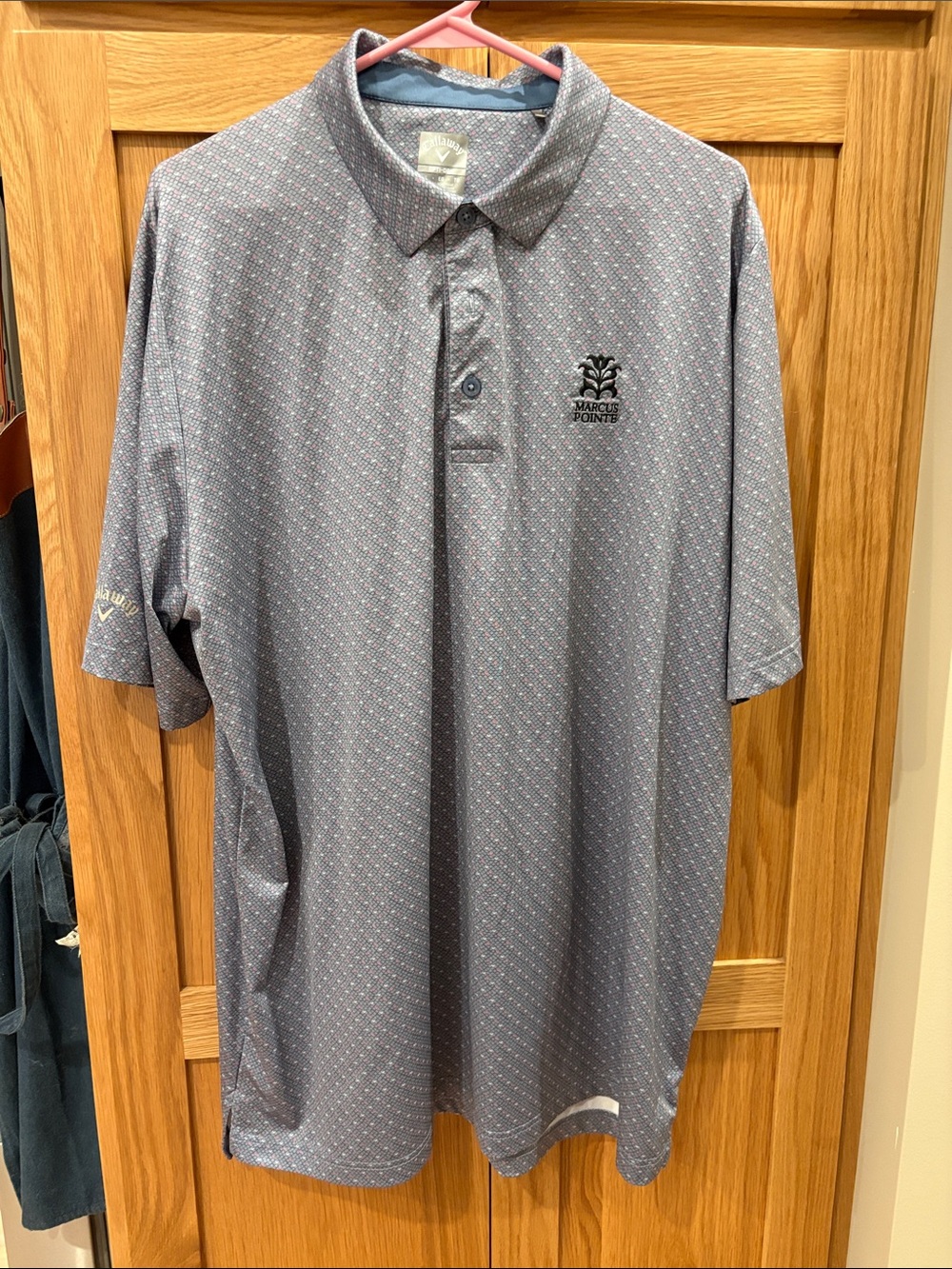 Men's Blueish Grey Callaway Marcus Pointe Polo Shirt in XL